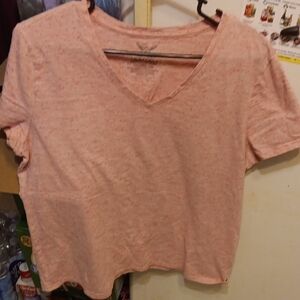 Faded Glory Pink Crop Relaxed T-Shirt